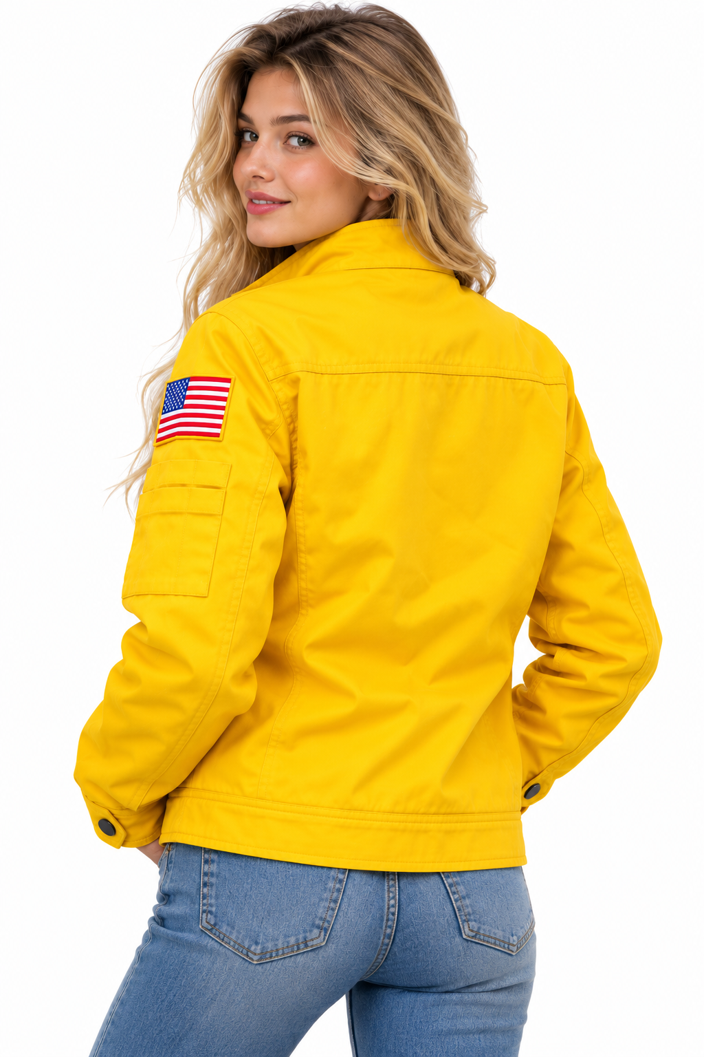 Yellow Mission Flight Jacket with Space Patches, Project Hail Mary Inspired Cotton Utility Jacket - Image 2